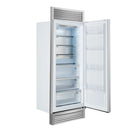 Forno Maderno 28-Inch Built-In 13.6 Cu.Ft. Convertible Refrigerator in White with Antique Brass Handle, Right Swing with Decorative Grille (FFFFD1722-32RSG-WHT)