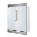 Forno 3-Piece Appliance Package - 36-Inch Gas Range, 60-Inch Refrigerator, Dishwasher in White with Antique Brass Handle