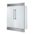 Forno 3-Piece Appliance Package - 48-Inch Antico Dual Fuel Range, 60-Inch Refrigerator, Dishwasher in White with Antique Brass Handle