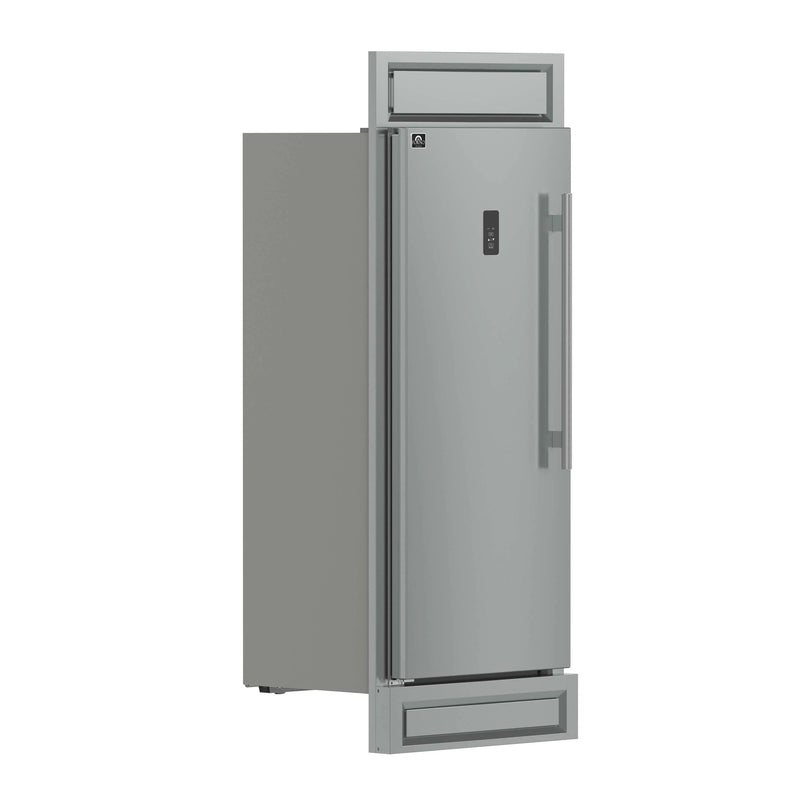 Forno Fortezza 32-Inch Left-Swing Freezer with Trim Kit in Stainless Steel, with Automatic Ice Maker (FFFFD1738-32LMG)
