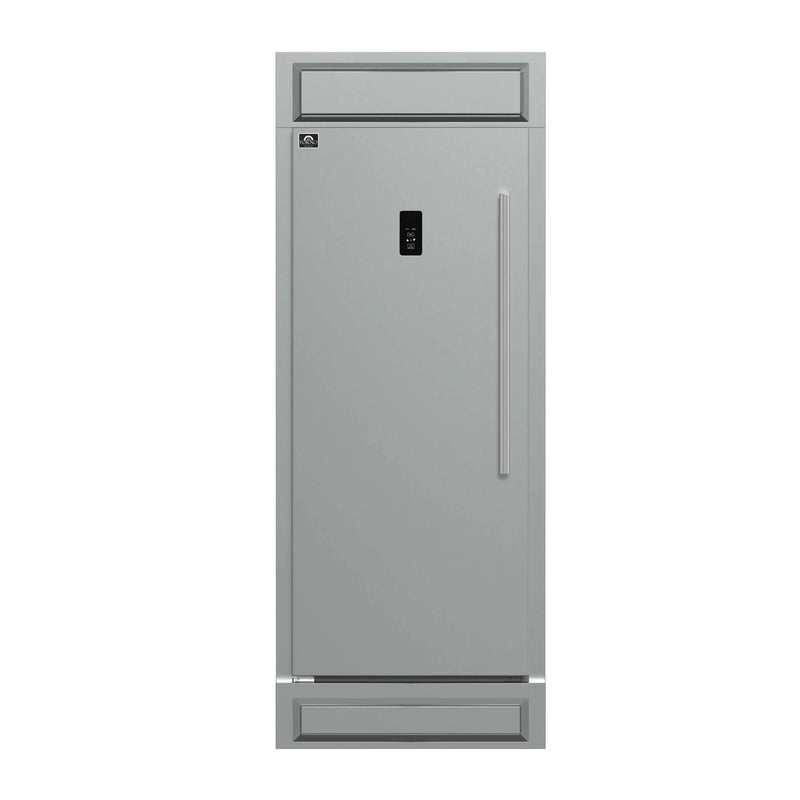 Forno Fortezza 32-Inch Left-Swing Freezer with Trim Kit in Stainless Steel, with Automatic Ice Maker (FFFFD1738-32LMG)