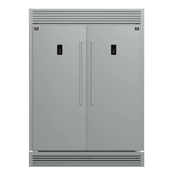 Forno Fortezza 60-Inch Built-In Convertible Refrigerator and Freezer in Stainless Steel with Grille Trim and Ice Maker (FFFFD1738-60SG)
