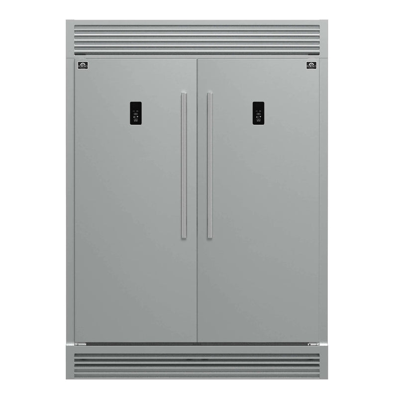 Forno Fortezza 60-Inch Built-In Convertible Refrigerator and Freezer in Stainless Steel with Grille Trim and Ice Maker (FFFFD1738-60SG)