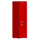 Forno Storico 22-Inch 9 Cu.Ft. Retro Bottom Freezer Refrigerator in Red with Copper-Tone Handle (FFFFD1745-22RED)
