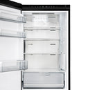 Forno Custodia 24-Inch Bottom Freezer, 10.3 Cu. Ft., Left  Swing, Ice Maker, Total No frost, Fast Cool & Fast  Freeze in Black with Antique Brass Handle (FFFFD1766-24BLK-LS)