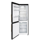 Forno Custodia 24-Inch Bottom Freezer, 10.3 Cu. Ft., Left  Swing, Ice Maker, Total No frost, Fast Cool & Fast  Freeze in Black with Antique Brass Handle (FFFFD1766-24BLK-LS)