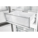 Custodia 24-Inch Bottom Freezer, 10.3 Cu. Ft., Left  Swing, Ice Maker, Total No frost, Fast Cool & Fast  Freeze in Stainless Steel (FFFFD1766-24LS)