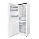 Forno Custodia 24-Inch Bottom Freezer, 10.3 Cu. Ft., Left  Swing, Ice Maker, Total No frost, Fast Cool & Fast  Freeze in White with Antique Brass Handle (FFFFD1766-24WHT-LS)