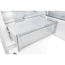 Forno Custodia 24-Inch Bottom Freezer, 10.3 Cu. Ft., Right Swing, Ice Maker, Total No frost, Fast Cool & Fast  Freeze in White with Antique Brass Handles (FFFFD1766-24WHT-RS)