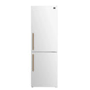 Forno Custodia 24-Inch Bottom Freezer, 10.3 Cu. Ft., Right Swing, Ice Maker, Total No frost, Fast Cool & Fast  Freeze in White with Antique Brass Handles (FFFFD1766-24WHT-RS)