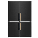 Forno Custodia 48-Inch Bottom Freezer Refrigerator with 20.6 Cu. Ft. Total No frost, Fast Cool & Fast Freeze in Black with Antique Brass Handles (FFFFD1766-48BLK)
