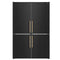 Forno Custodia 48-Inch Bottom Freezer Refrigerator with 20.6 Cu. Ft. Total No frost, Fast Cool & Fast Freeze in Black with Antique Brass Handles (FFFFD1766-48BLK)