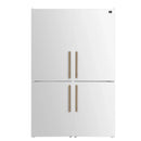 Forno Custodia 48-Inch Bottom Freezer Refrigerator with 20.6 Cu. Ft. Total No frost, Fast Cool & Fast Freeze in White with Antique Brass Handles (FFFFD1766-48WHT)
