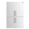Forno Custodia 48-Inch Bottom Freezer Refrigerator with 20.6 Cu. Ft. Total No frost, Fast Cool & Fast Freeze in White with Antique Brass Handles (FFFFD1766-48WHT)