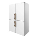 Forno Custodia 48-Inch Bottom Freezer Refrigerator with 20.6 Cu. Ft. Total No frost, Fast Cool & Fast Freeze in White with Antique Brass Handles (FFFFD1766-48WHT)