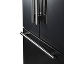 Forno Rivello 36-Inch French Door 27.4 Cu. Ft. Refrigerator with Internal Water Dispenser in Black with Stainless Steel Handles (FFFFD1783-36BLK)