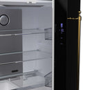 Forno Luigi 33-Inch 18 cu.ft. French Door Refrigerator in Black with Antique Brass Handles (FFFFD1791-33BLK)