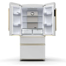 Forno Luigi 33-Inch 18 cu.ft. French Door Refrigerator in White with Antique Brass Handles (FFFFD1791-33WHT)