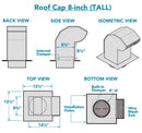 Victory Galvanized Steel Roof Cap - 8" Duct, Tall for Heavy Snow (8RC-TALL)