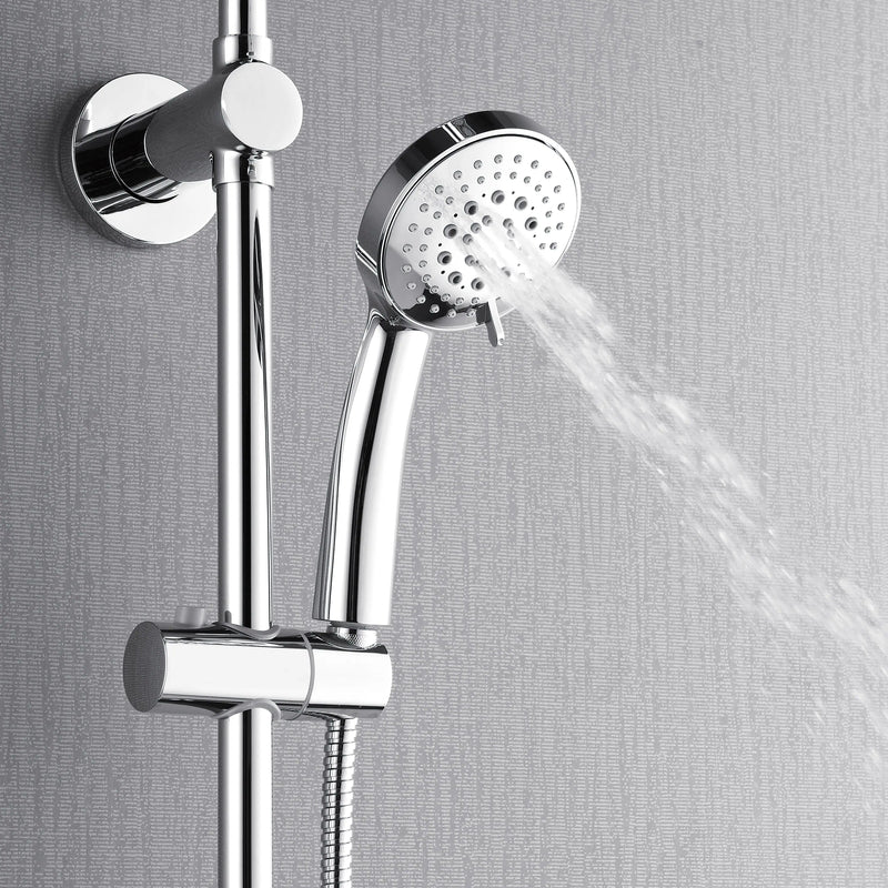 Forno AcquaSPA Retrofit 9-Inch Overhead Rainfall Shower with 2.5 GPM Flow Rate, Handheld, Body Jets, 6 Way Diverter in Polished Stainless Steel (SC31CP-C2)