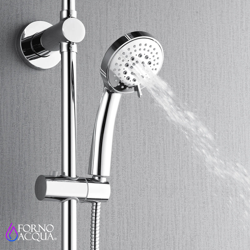 Forno AcquaSPA Retrofit 9-Inch Overhead Rainfall Shower with 2.5 GPM Flow Rate, Handheld, Body Jets, 6 Way Diverter in Polished Stainless Steel (SC31CP-C2)