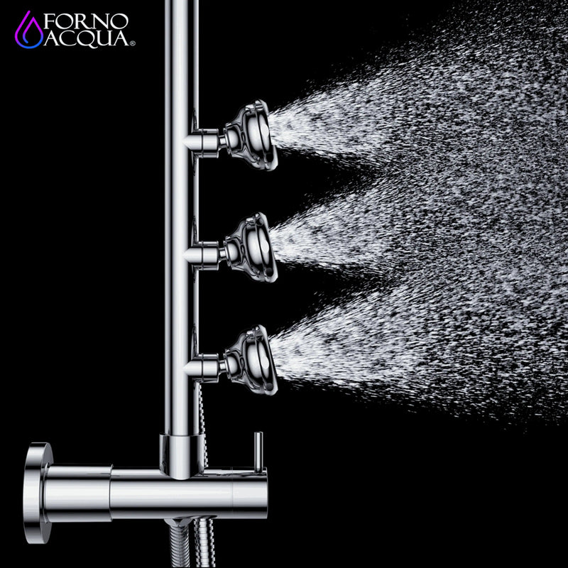 Forno AcquaSPA Retrofit 8-Inch Overhead Rainfall Shower with 1.8 GPM Flow Rate, Handheld, Body Jets, 6 Way Diverter in Brushed Nickel (SC32BN-C8)