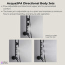 Forno AcquaSpa Retrofit 8-Inch Overhead Rainfall Shower with 2.5 GPM Flow Rate, Handheld, Body Jets, 6 Way Diverter in Matte Black (SC32BK-C2)