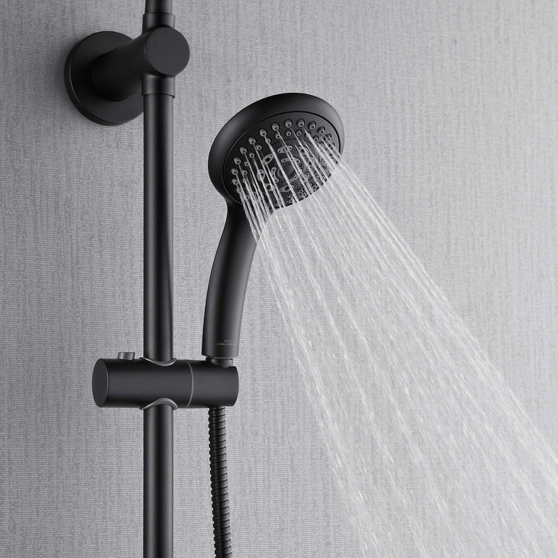 Forno AcquaSpa Retrofit 8-Inch Overhead Rainfall Shower with 2.5 GPM Flow Rate, Handheld, Body Jets, 6 Way Diverter in Matte Black (SC32BK-C2)