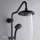 Forno AcquaSpa Retrofit 8-Inch Overhead Rainfall Shower with 2.5 GPM Flow Rate, Handheld, Body Jets, 6 Way Diverter in Matte Black (SC32BK-C2)