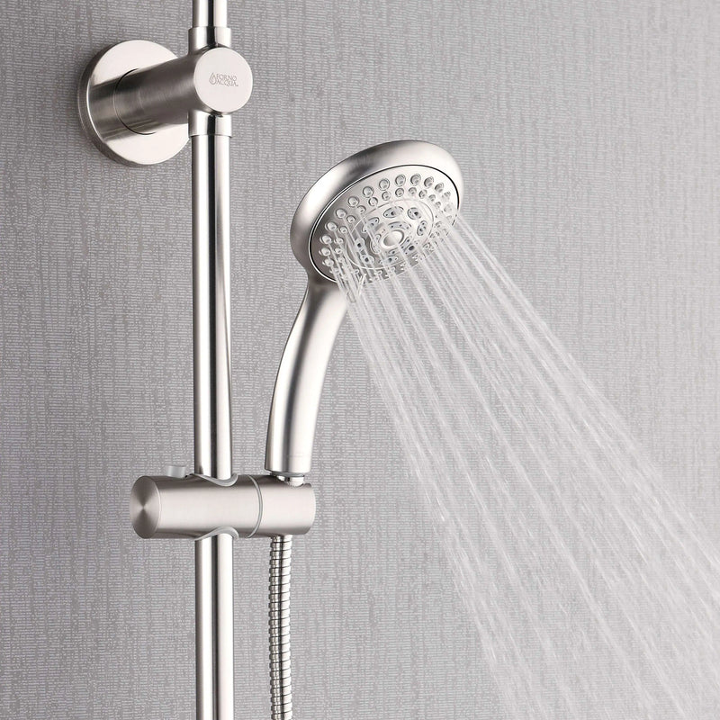 Forno AcquaSPA Retrofit 8-Inch Overhead Rainfall Shower with 1.8 GPM Flow Rate, Handheld, Body Jets, 6 Way Diverter in Brushed Nickel (SC32BN-C8)