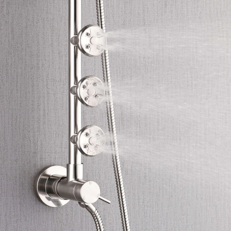 Forno AcquaSPA Retrofit 8-Inch Overhead Rainfall Shower with 1.8 GPM Flow Rate, Handheld, Body Jets, 6 Way Diverter in Brushed Nickel (SC32BN-C8)