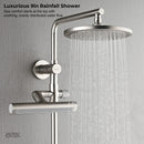 Forno AcquaFALL 9-Inch Overhead Rainfall Shower with 2.5 GPM Flow Rate, Handheld, Body Jets in Brushed Nickel (SCW1BN-S2)