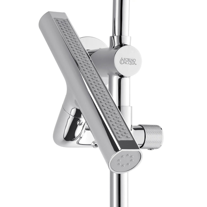 Forno AcquaFALL 9-Inch Overhead Rainfall Shower with 2.5 GPM Flow Rate, Handheld, Body Jets in Polished Stainless Steel (SCW1CP-S2)
