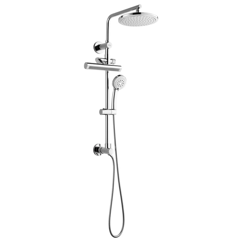 Forno AcquaFALL 9-Inch Overhead Rainfall Shower with 2.5 GPM Flow Rate, Handheld, Body Jets in Polished Stainless Steel (SCW1CP-S2)