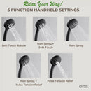 Forno AcquaFALL 8-Inch Overhead Rainfall Shower with 1.8 GPM Flow Rate, Handheld, 7 Way Diverter, Body Jets in Matte Black (SCW2BK-C8)