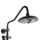 Forno AcquaFALL 8-Inch Overhead Rainfall Shower with 1.8 GPM Flow Rate, Handheld, 7 Way Diverter, Body Jets in Matte Black (SCW2BK-C8)