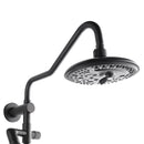 Forno AcquaFALL 8-Inch Overhead Rainfall Shower with 2.5 GPM Flow Rate, Handheld, 7 Way Diverter, Body Jets in Matte Black (SCW2BK-C2)