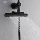 Forno AcquaFALL 8-Inch Overhead Rainfall Shower with 2.5 GPM Flow Rate, Handheld, 7 Way Diverter, Body Jets in Matte Black (SCW2BK-C2)
