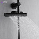Forno AcquaFALL 8-Inch Overhead Rainfall Shower with 1.8 GPM Flow Rate, Handheld, 7 Way Diverter, Body Jets in Matte Black (SCW2BK-C8)