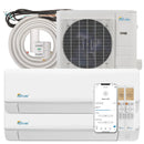 Senville Mini Split - 2-Zone 18,000 BTU Air Conditioner and Heat Pump Condenser with Wall Mount Air Handler (SENA-18HF-D)
