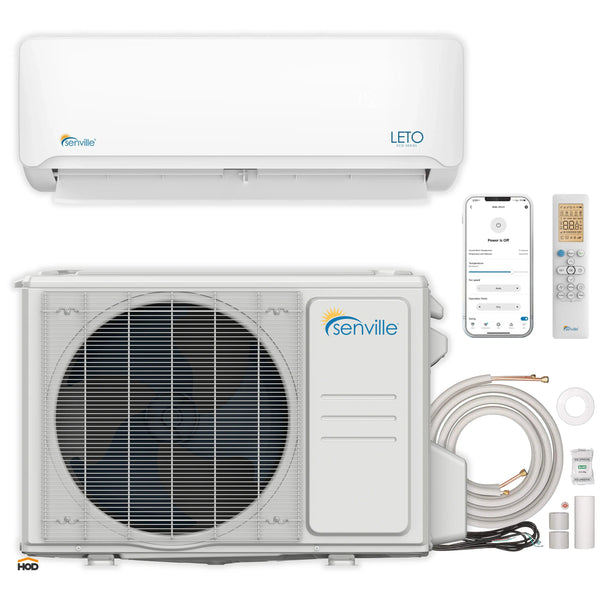 Senville LETO Series 36K BTU Mini Split with 18 SEER2, 230V Ductless Air Conditioner and Heat Pump Condenser with Wall Mount Air Handler (SENL-36CD)