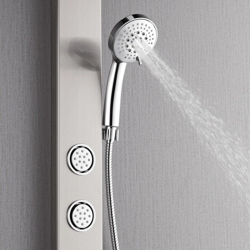 Forno AcquaSPA 9-Inch Overhead Rainfall Shower Panel with 2.5 GPM Flow Rate, Handheld, 6 Way Diverter, Body Jets in Stainless Steel (SL31BC-2)