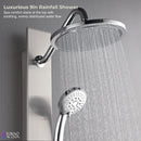 Forno AcquaSpa 9-Inch Overhead Rainfall Shower Panel with 2.5 GPM Flow Rate and SensoTemp, Handheld, Body Jets in Stainless Steel (SL31BC-L2)