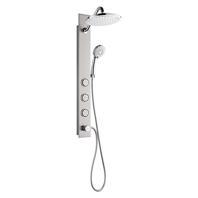 Forno AcquaSPA 9-Inch Overhead Rainfall Shower Panel with 2.5 GPM Flow Rate, Handheld, 6 Way Diverter, Body Jets in Stainless Steel (SL31BC-2)