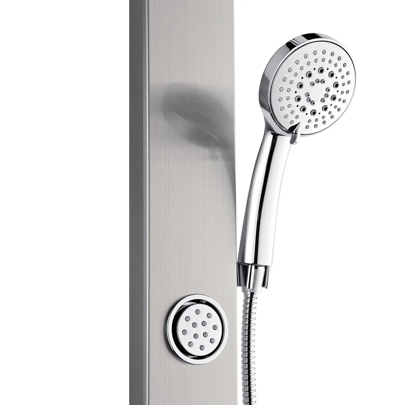 Forno AcquaSPA 9-Inch Overhead Rainfall Shower Panel with 2.5 GPM Flow Rate, Handheld, 6 Way Diverter, Body Jets in Stainless Steel (SL31BC-2)