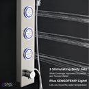 Forno AcquaSpa 9-Inch Overhead Rainfall Shower Panel with 2.5 GPM Flow Rate and SensoTemp, Handheld, Body Jets in Stainless Steel (SL31BC-L2)