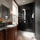 Forno AcquaSpa 9-Inch Overhead Rainfall Shower Panel with 2.5 GPM Flow Rate and SensoTemp, Handheld, Body Jets in Stainless Steel (SL31BC-L2)