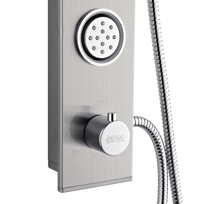 Forno AcquaSpa 9-Inch Overhead Rainfall Shower Panel with 2.5 GPM Flow Rate and SensoTemp, Handheld, Body Jets in Stainless Steel (SL31BC-L2)