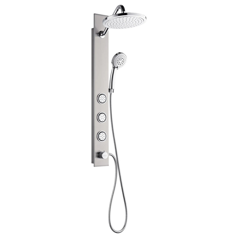 Forno AcquaSpa 9-Inch Overhead Rainfall Shower Panel with 2.5 GPM Flow Rate and SensoTemp, Handheld, Body Jets in Stainless Steel (SL31BC-L2)