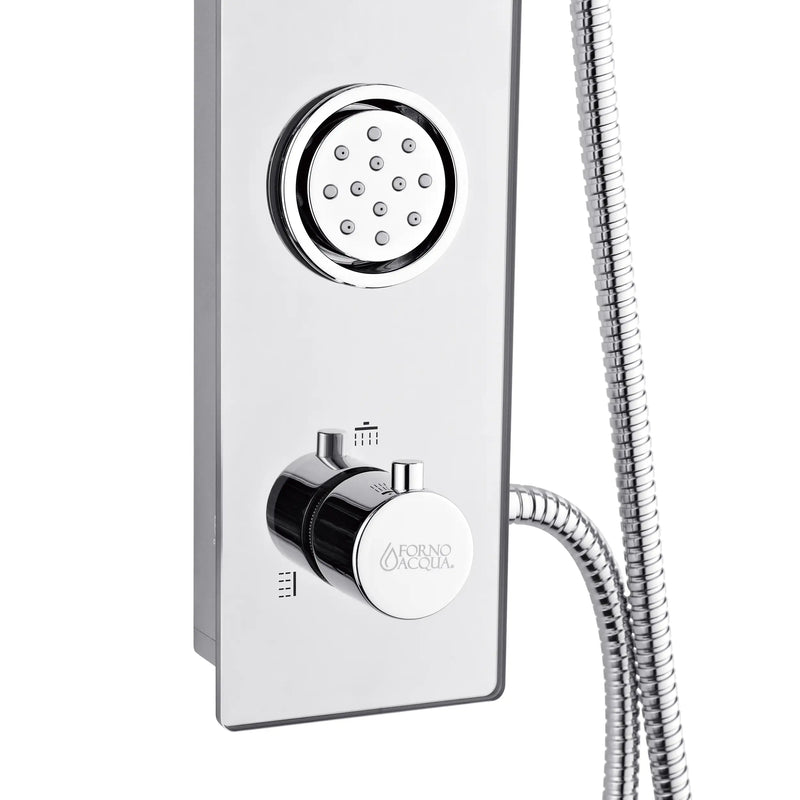 Forno AcquaSPA 9-Inch Overhead Rainfall Shower Panel with 1.8 GPM Flow Rate and SensoTEMP in Mirrored Stainless Steel Finish (SL31MC-L8)